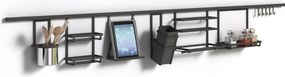 Profilo per Accessori da Cucina Sospesi Titane L 1,1 m Grigio Antracite Alluminio e Zama Emuca...