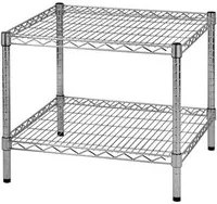 Archimede scaffale metallico scaffale 2 ripiani cm 61 x 61 x h. 50 cucina bagno garage cabina armadio