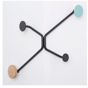 Appendiabiti da parete nero per angolo esterno con dettaglio verde menta Hook - Gazzda