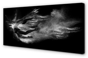 Quadro su tela Donna Ballet fumi sfondo grigio 100x50 cm