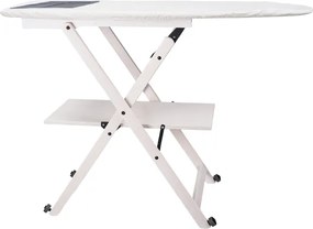 Asse da stiro in legno di faggio richiudibile Bianco con ruote - REVI