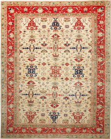 Kazak Tappeto orientale 370x310 Beige (Pakistan) Annodato A Mano
