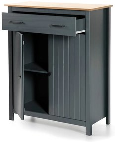 Cassettiera alta blu scuro in legno di pino 90x110 cm Miranda - Marckeric