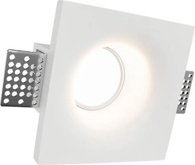 Portafaretto Quadrato 100x100 mm GU10 in Gesso Pitturabile Curvo