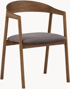 Set di 2 sedie con braccioli in legno di frassino e seduta in velluto Långön