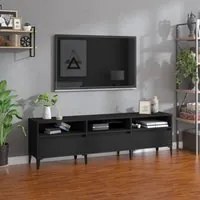 Mobile Porta TV Nero 150x30x44,5 cm in Legno Multistrato 831918