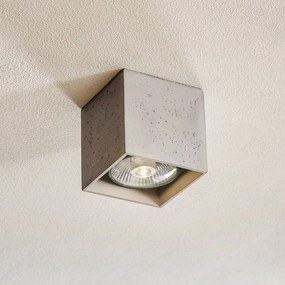 SOLLUX LIGHTING Plafoniera Ara a forma di cubo in cemento 14 cm x 14 cm