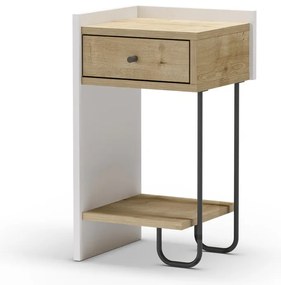 Comodino in rovere bianco/naturale con mensole Mercure - Marckeric