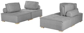 Set di divani 4 posti in poliestere grigio TIBRO Beliani