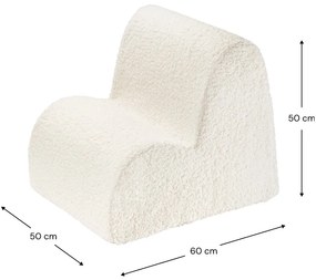Poltrona per bambini color crema con rivestimento in bouclé Cloud – Wigiwama