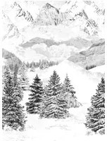 Isidore Leroy Carta da parati panoramica Les Cimes - Bahnen 1/2/3