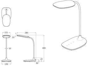 Globo 58455B - Lampada da tavolo LED dimmerabile con funzione Touch BOTAL LED/9W/230V nero