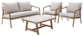 Salotto da giardino NATERIAL in rattan sintetico beige con cuscini in olefina beige per 4 persone