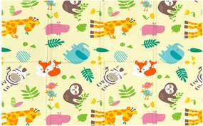 Tappeto Morbido per Bambini 120x90x0,8 cm Pieghevole Foresta Multicolore...