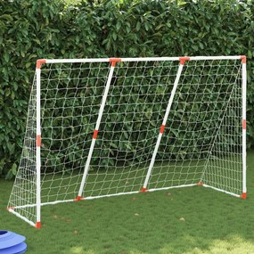 Porte Calcio Bambini Con Palloni 2 İn 1 Bianche 184x64x124 Cm /