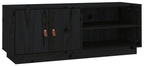 Mobile porta tv nero 105x34x40 cm in legno massello di pino