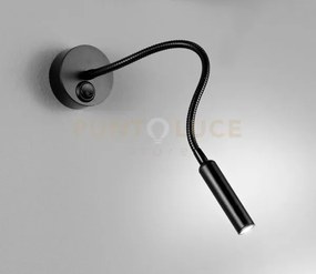Applique flex in metallo colore nero opaco minispy led 3w 4000k cri...
