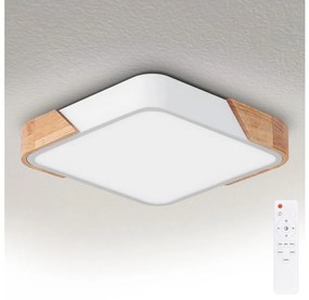 Brilagi - Plafoniera LED dimmerabile PILANA LED/48W/230V rovere/bianco 42x42 cm + telecomando