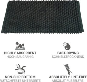 Tappetino per il bagno verde scuro in tessuto 50x80 cm Solivo – Wenko