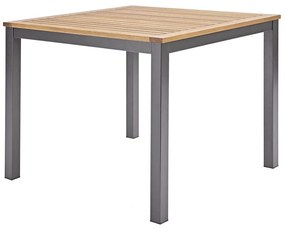 Tavolo da pranzo per giardino Oris NATERIAL in alluminio con piano in eucalipto marrone per 4 persone 89x89cm