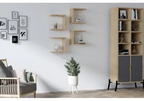 SET 4x Mensola da parete BASE marrone