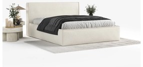 Letto matrimoniale imbottito crema con spazio contenitivo e rete 160x200 cm Lounge L - Maison de Rêve