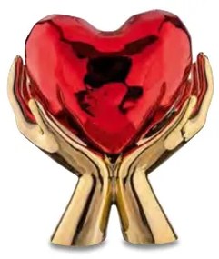 Bongelli preziosi statua moderna scultura Collezione Mani Cuore cm 12 x 13 - varie colorazioni ROSSO