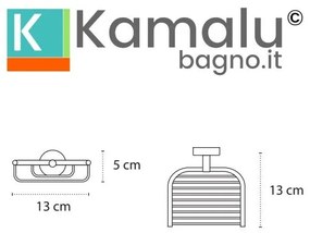 Kamalu - Portasapone a griglia design sospeso in acciaio inox satinato | Monde-S