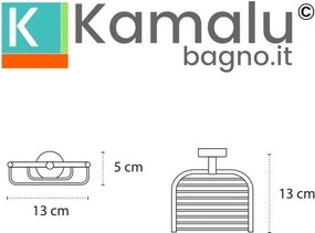Kamalu - Portasapone a griglia design sospeso in acciaio inox satinato | Monde-S