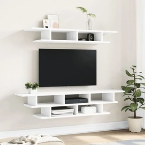 Mobili tv a muro bianchi in legno multistrato
