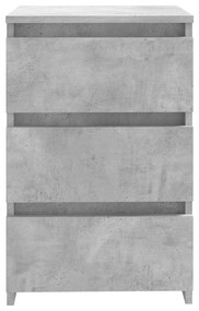 Comodini 2pz grigio cemento 40x35x62,5 cm in legno multistrato