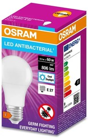 Lampadina LED Antibatterica A60 E27/8,5W/230V 6500K - Osram