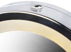 Specchio da parete di design cromato incl. LED dimmerabile a luce calda regolabile IP44 - Vicino