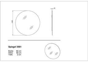 Specchio da parete ø 80 cm Libbiano – Germania