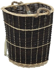 Cesta Per Legna Con Spallacci 57x51x69cm Salice Naturale /