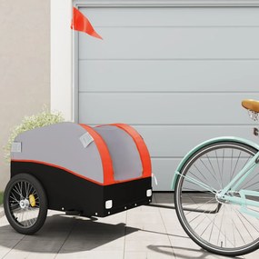 Rimorchio Da Bici Nero E Arancione 45 Kg İn Ferro /