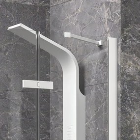Cabina doccia 80x140 profili bianchi porta battente | KT5000B - KAMALU