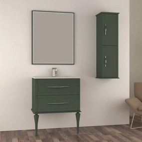 Mobile da bagno sotto lavabo BADEN HAUS TIFFANY verde laccato opaco L 78 x H 55 x P 46 cm 2 cassetti, lavabo non incluso