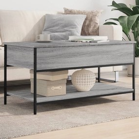Tavolino Salotto Grigio Sonoma 100x50x50 Cm Multistrato Metallo /