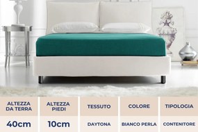 Letto contenitore Cuscinone Microfibra Bianco 80x190 - Singolo