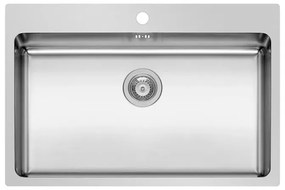 Lavello integrato 1 vasca DELINIA Zeria Plus inox L 50.5 x L 76 cm argento