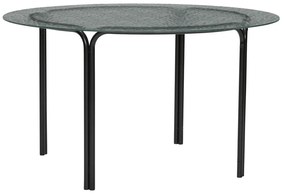 Tavolino rotondo nero con piano in vetro ø 80 cm Orbit - Hübsch