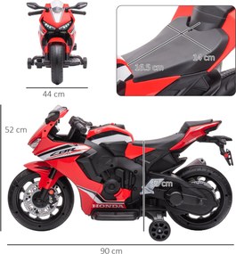 Moto Elettrica per Bambini con Licenza Honda CBR 1000RR 6V Velocità 3km/h Rosso...