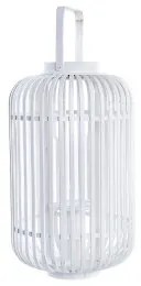 Lanterna DKD Home Decor Cristallo Bianco Bambù (28 x 28 x 47 cm)
