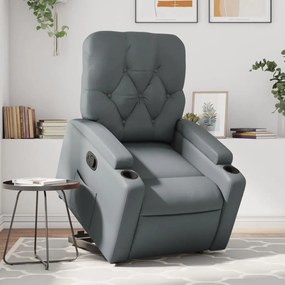 Poltrona Alzapersona Reclinabile Grigio İn Similpelle /