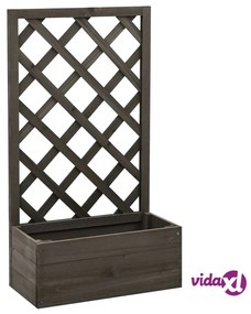 vidaXL Fioriera con Traliccio Grigia 50x25x90 cm Massello di Abete