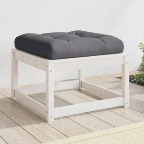 Poggiapiedi Da Giardino Con Cuscino Legno Massello Pino Bianco /