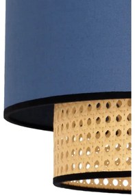 Duolla - Lampadario a sospensione con filo BOHO 1xE27/15W/230V diametro 45 cm blu/rattan