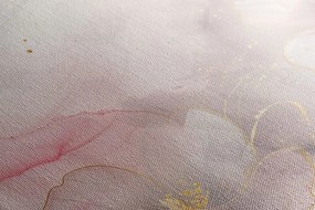 Quadro su tela – Fiori eleganti con tocco rosa-oro