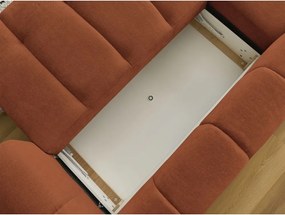 Divano angolare color mattone allungabile e con contenitore (penisola a sinistra/chaise lounge) Fuji – Bobochic Paris